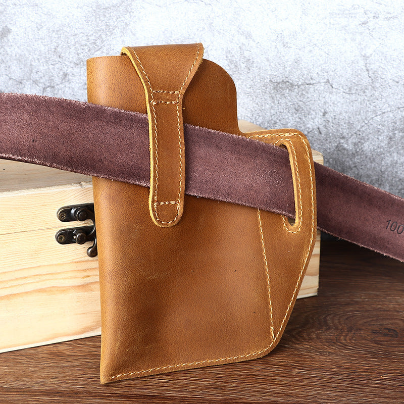 Men's Retro Leather Phone Hanging Belt Bag | Vintage Waist Holster