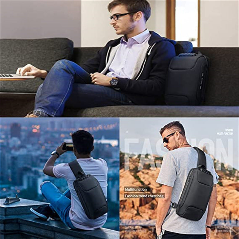 Men's Anti-Theft Password Lock Chest Bag | Business Crossbody Sling