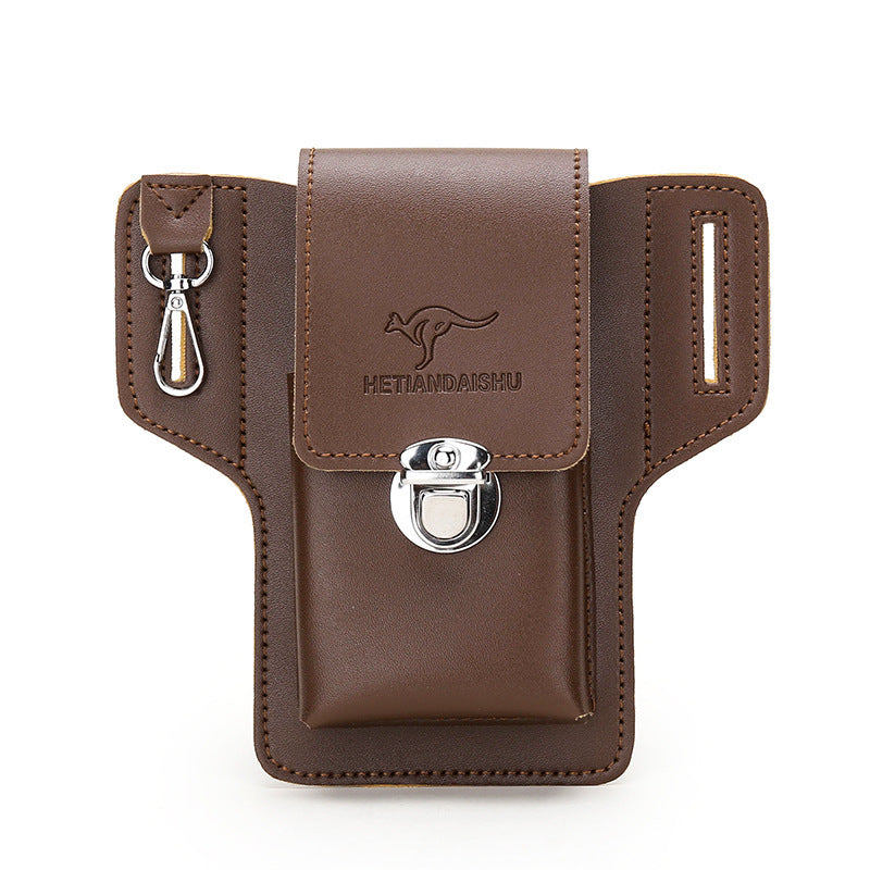 Men's Leather Belt Loop Phone & Utility Holster | Compact Waist Pouch