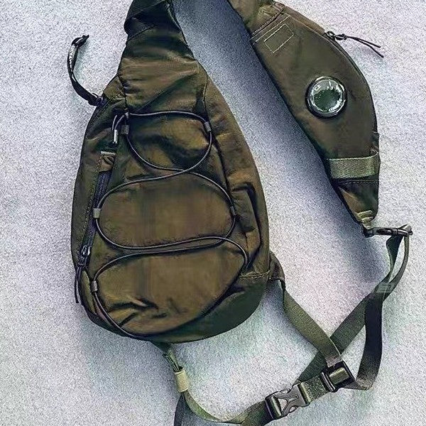 Street-Style Men's Large-Capacity Chest Bag | Cool CP Design Crossbody Sling