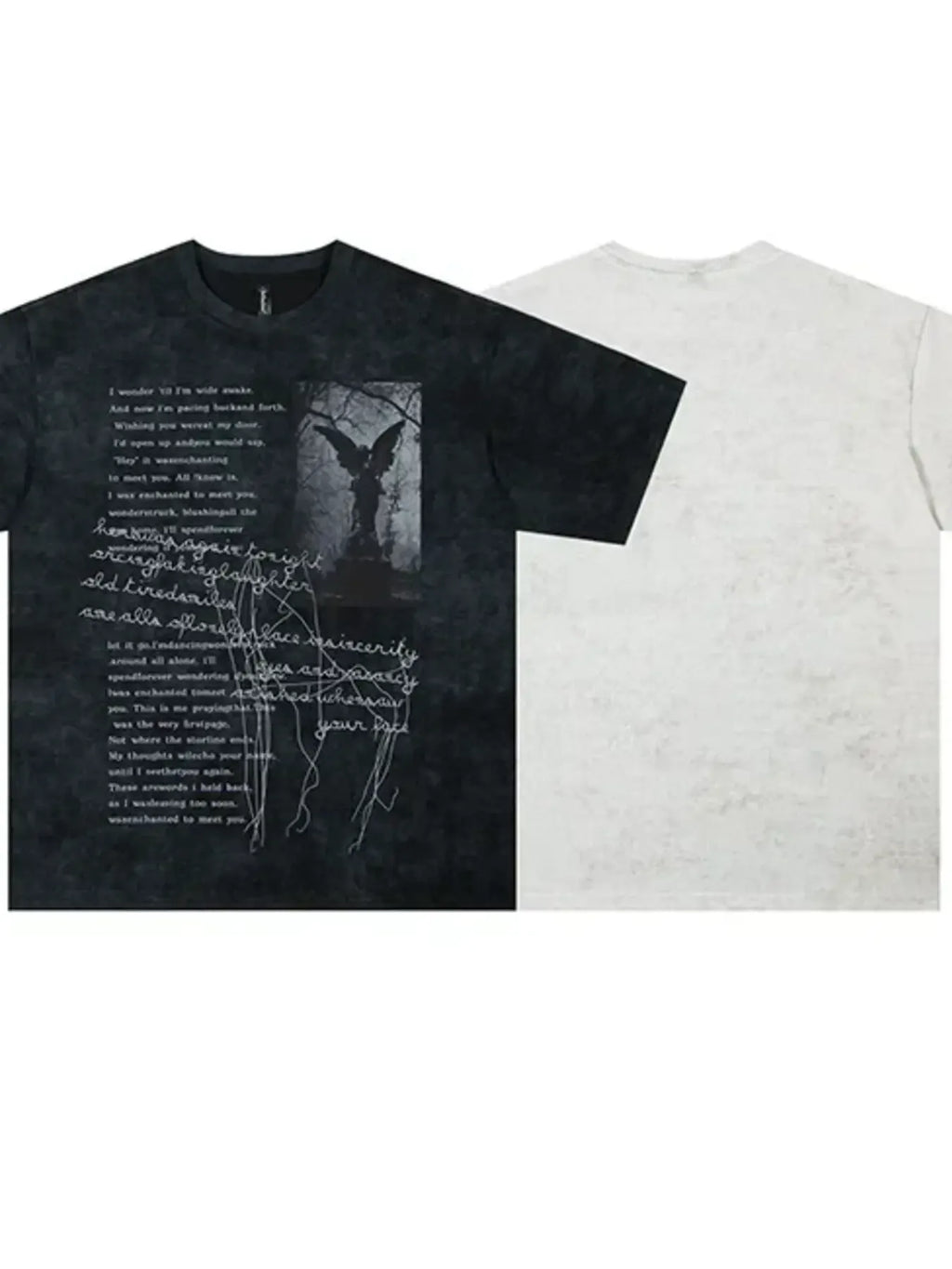 Black and white t-shirts with a deer graphic and text on a white background-blackorvani.com