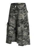 Camouflage cargo skirt on a white background-Black Orvani