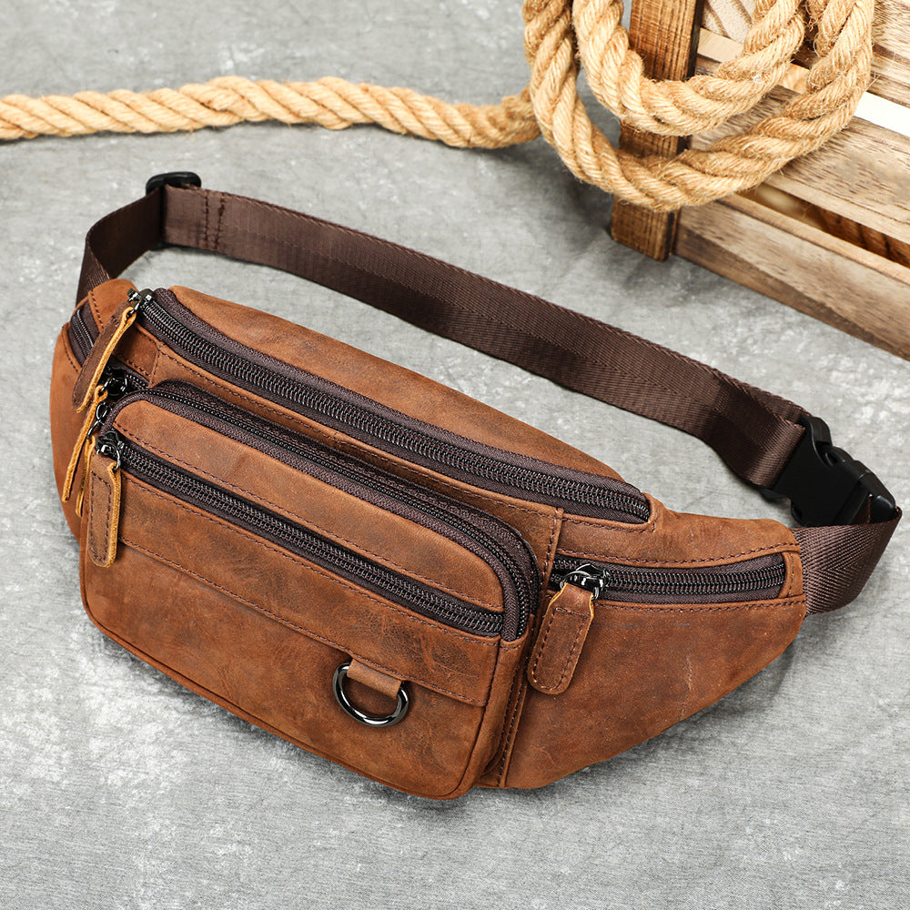 Multifunctional Men's Shoulder Crossbody Waist Bag | Versatile Leather Fanny Pack