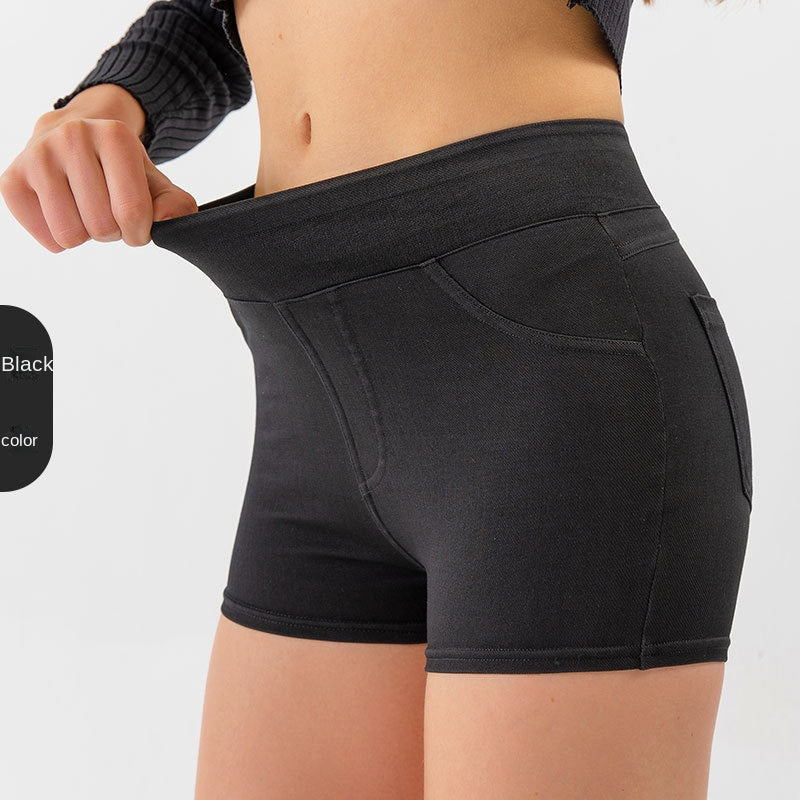 The Apex: Denim-Look High-Waist Hip-Lifting Yoga Shorts