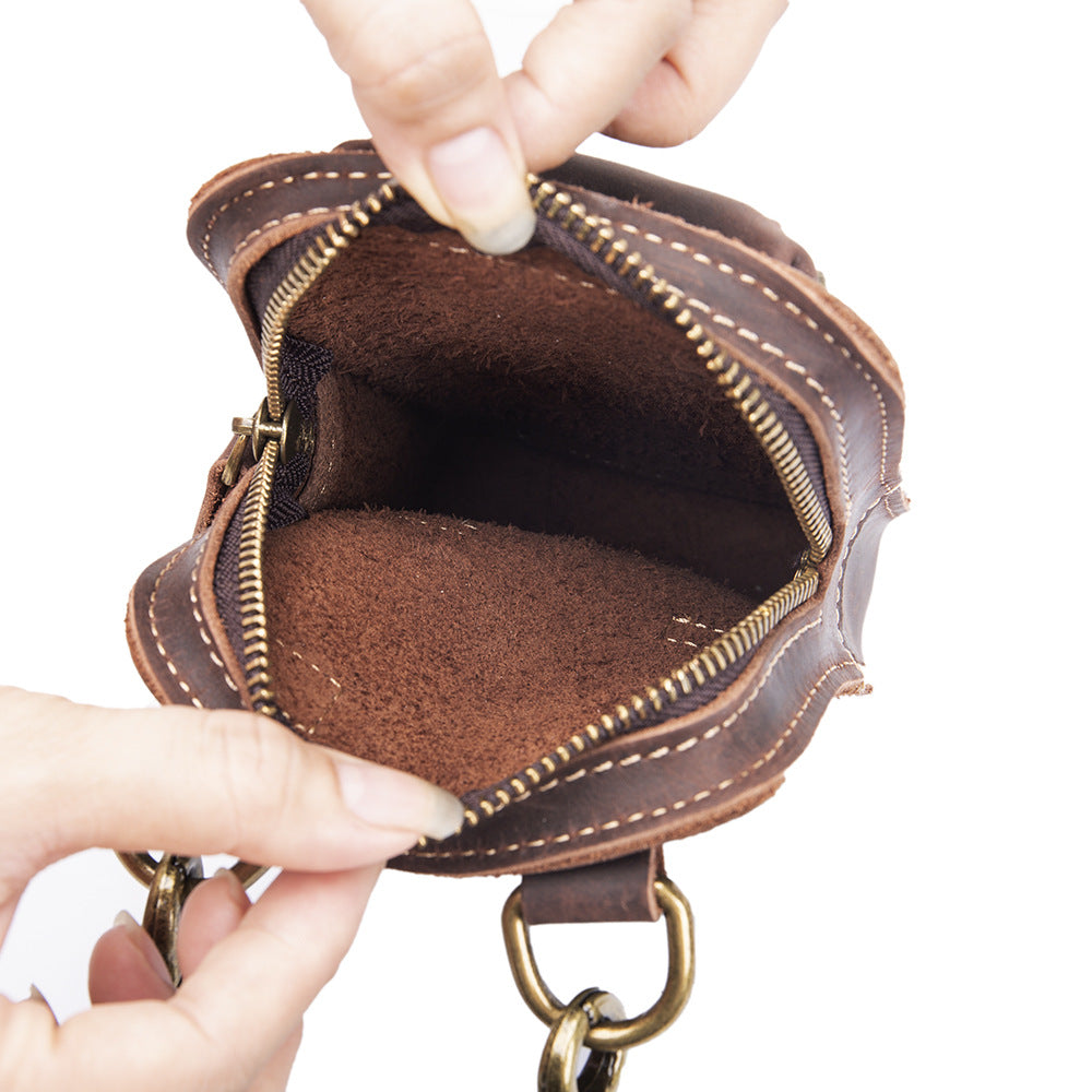 Men's First-Layer Cowhide Crossbody Waist Bag | Vintage Multi-Way Sling