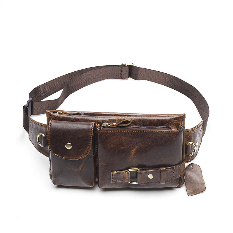 Multifunctional Men's Shoulder Crossbody Waist Bag | Versatile Leather Fanny Pack