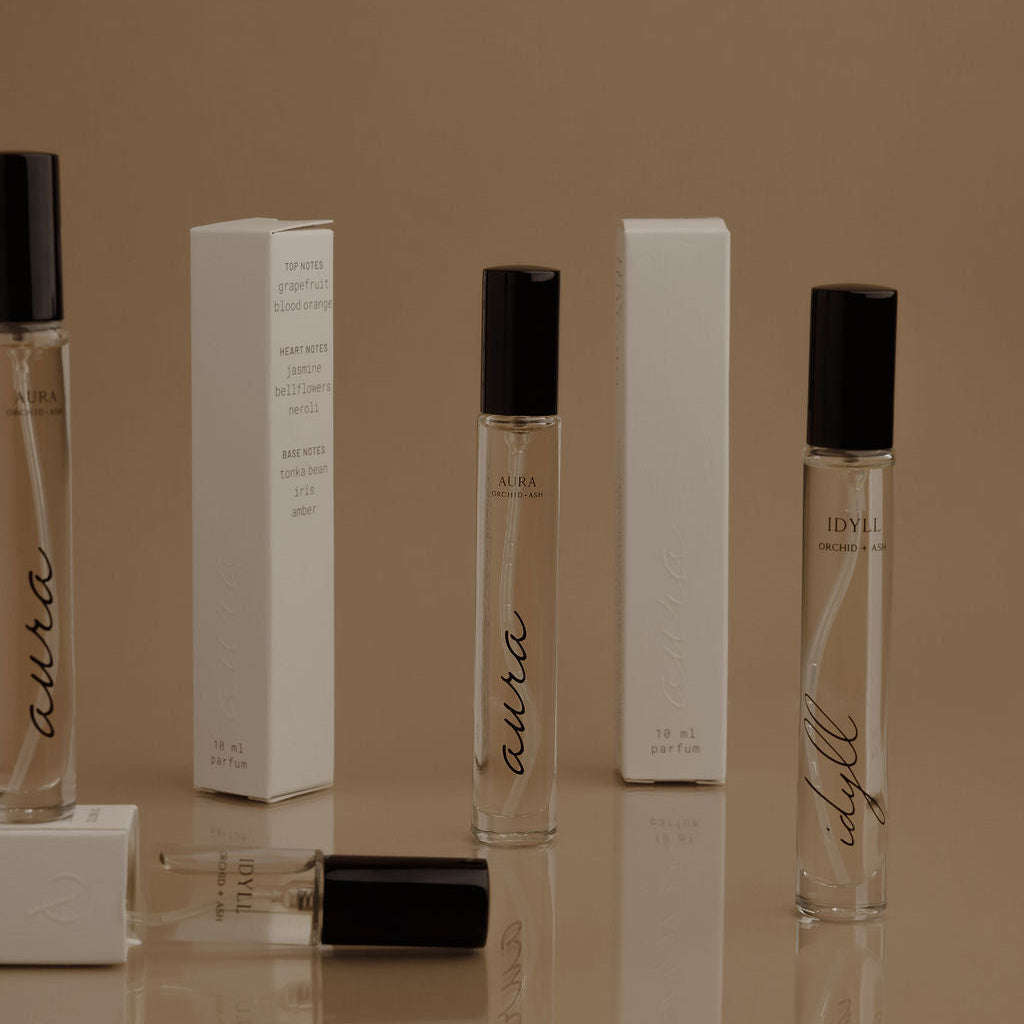 AURA Perfume Travel Spray by Orchid + Ash - Grapefruit & Tonka Bean Non-Toxic Fragrance