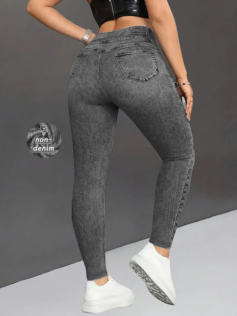 The Illusion: Retro Denim-Look Butt-Lifting Yoga Leggings