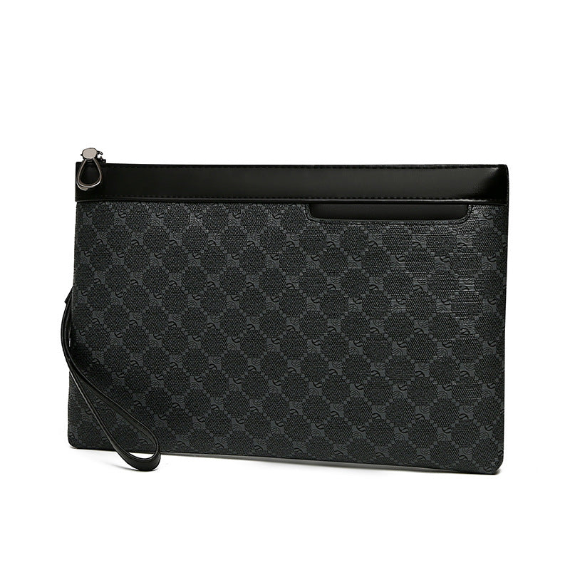 Men's Large Capacity Leather Clutch Bag | Business Wrist Pouch