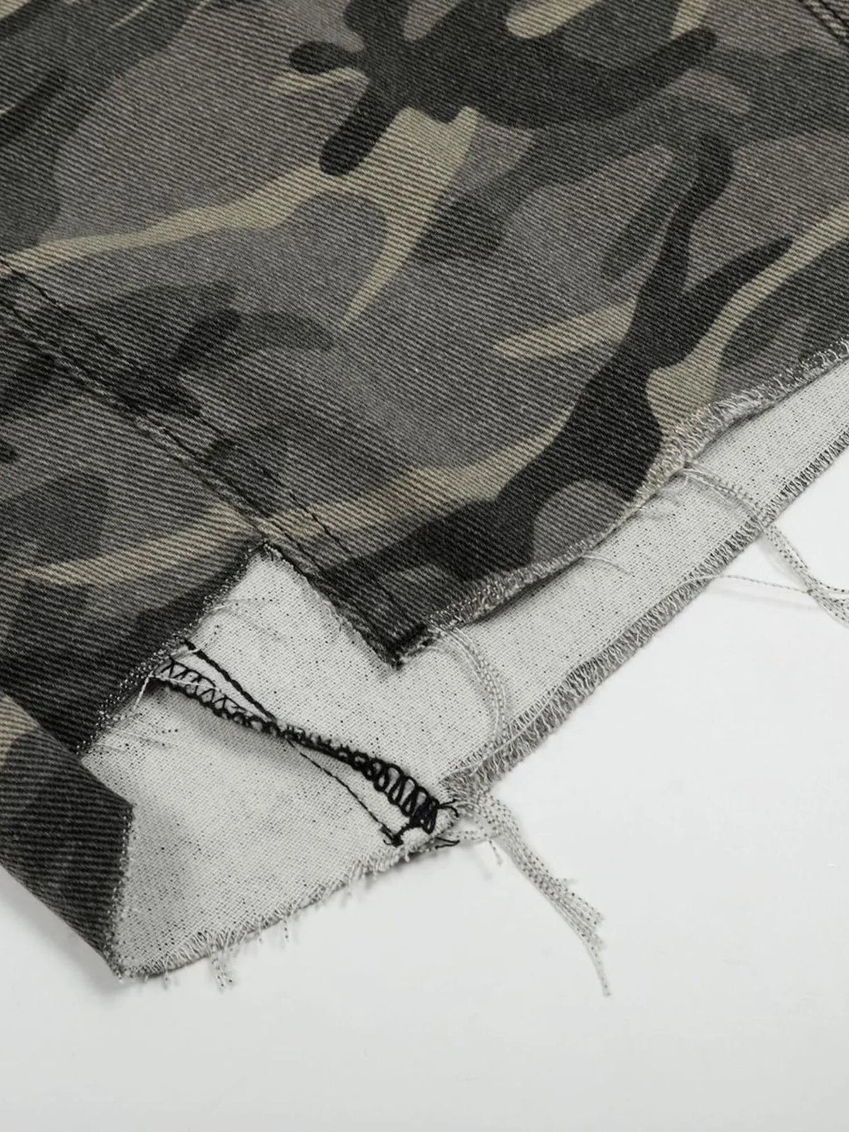 Close-up of a camouflage-patterned fabric with a white background-Black Orvani
