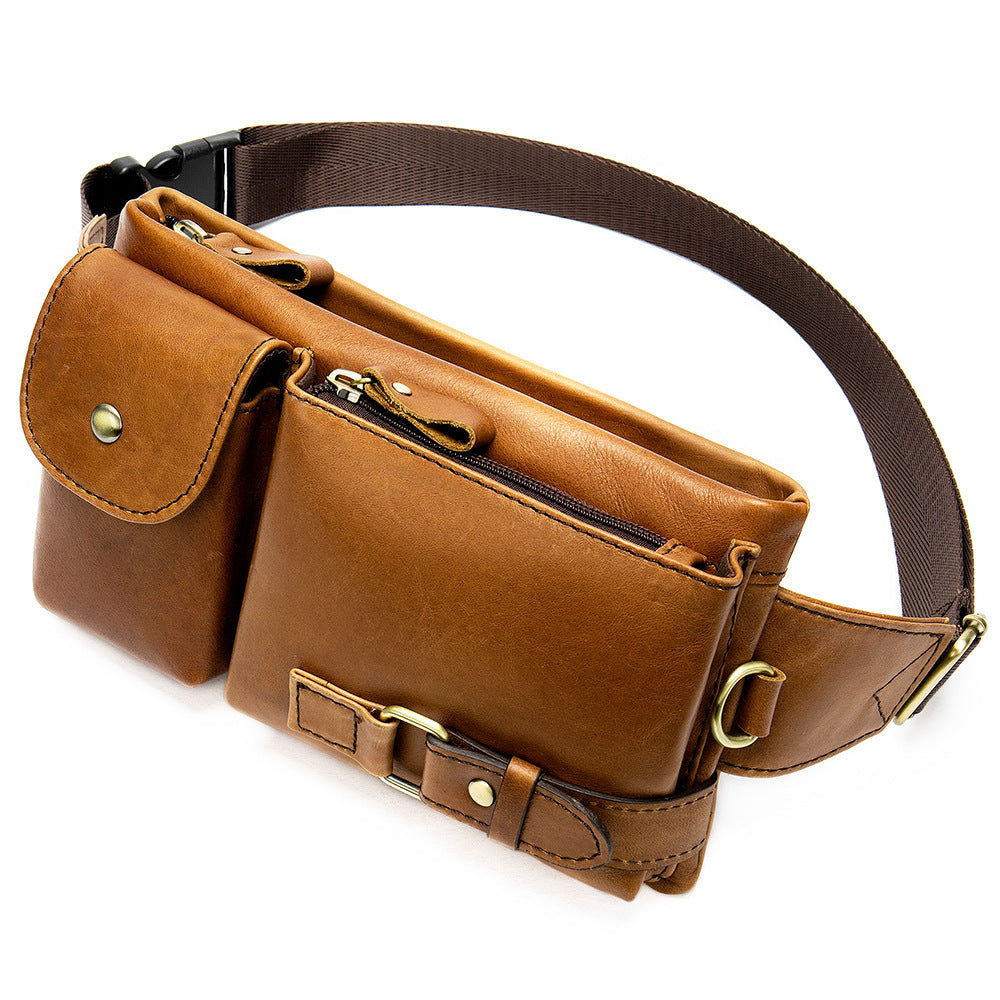 Multifunctional Men's Shoulder Crossbody Waist Bag | Versatile Leather Fanny Pack
