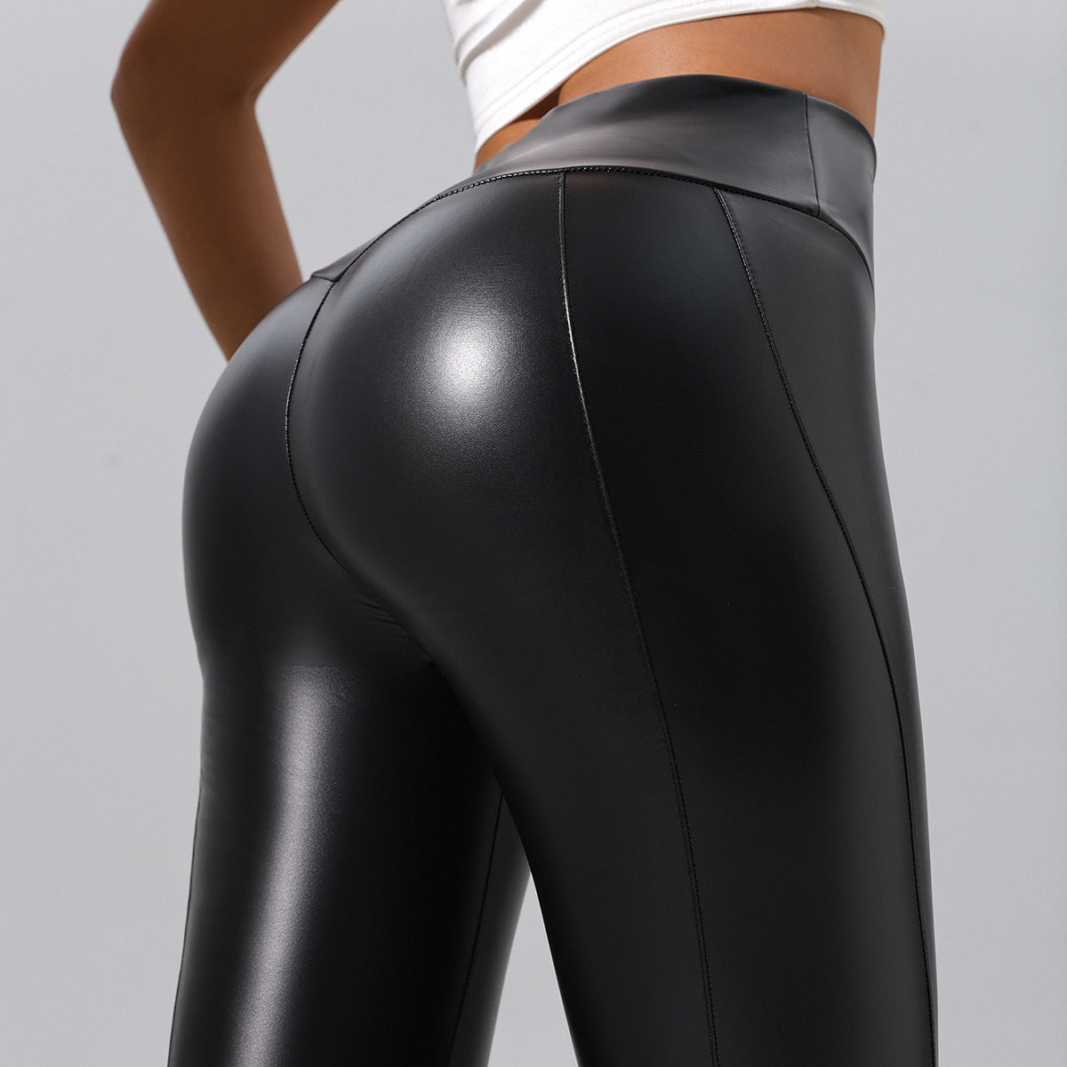 The Flex-Luxe: Patchwork Leather Fitness & Yoga Leggings-Blackorvani