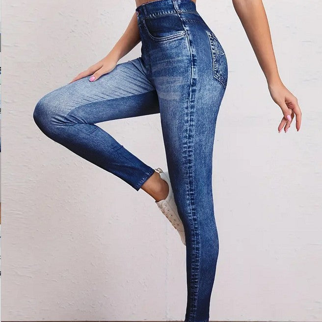 The Illusion: Retro Denim-Look Butt-Lifting Yoga Leggings