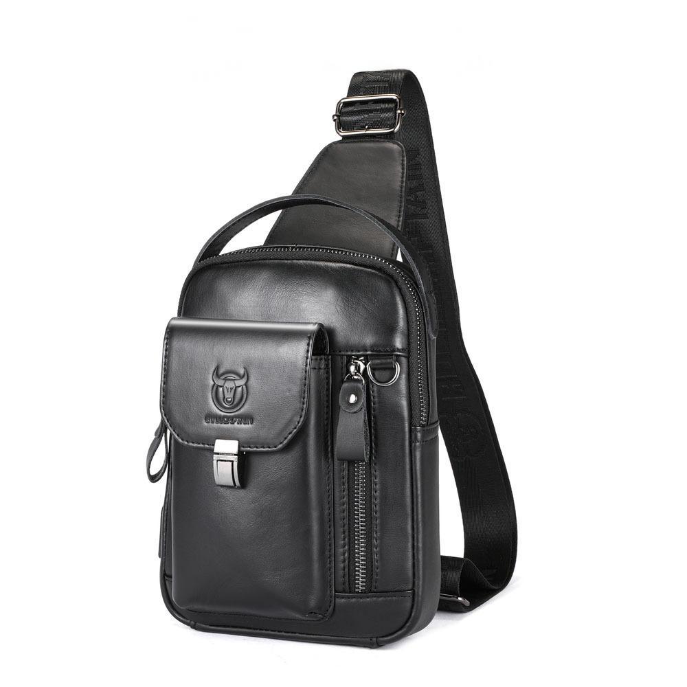 Men's Cowhide Shoulder Crossbody Bag | Vintage Leather Sling Pack