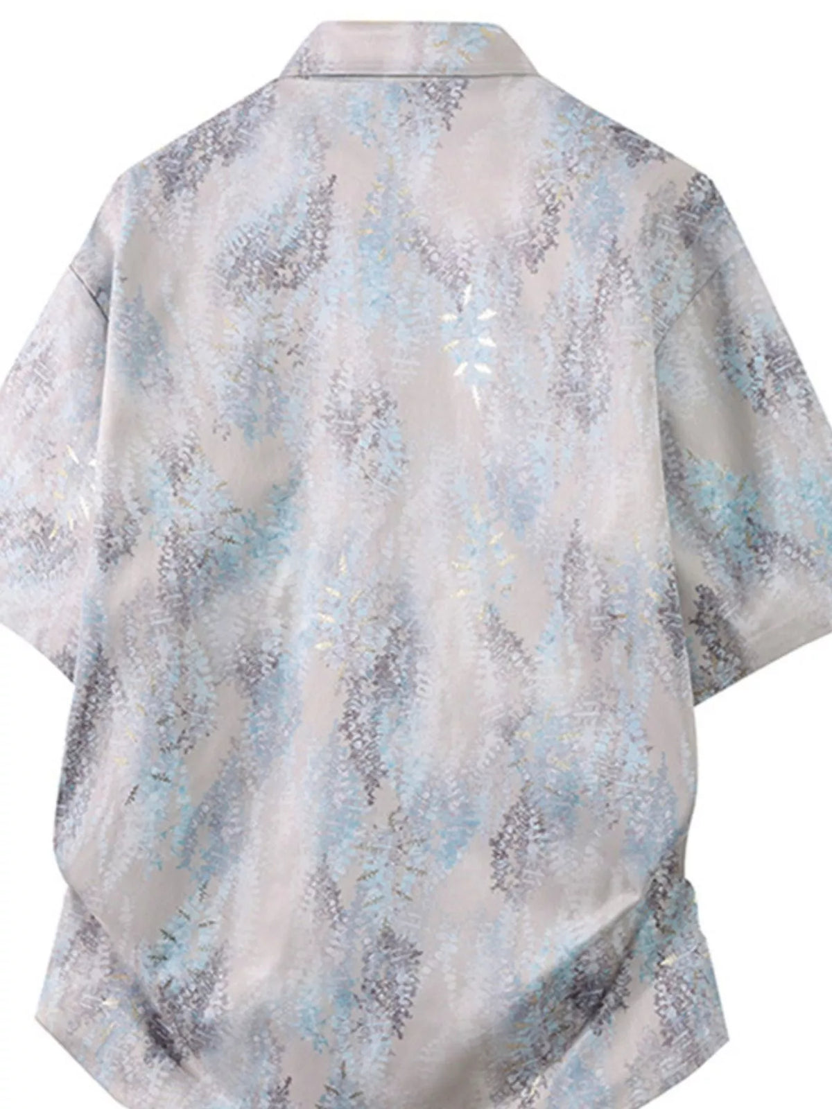 Lightweight kimono-style garment with abstract pattern on a white background