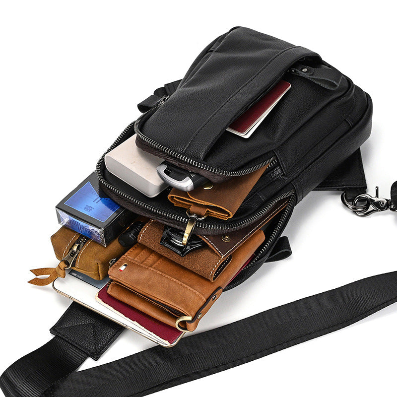 Leather Fashionable Large-Capacity Men's Crossbody Bag | Sling Pack