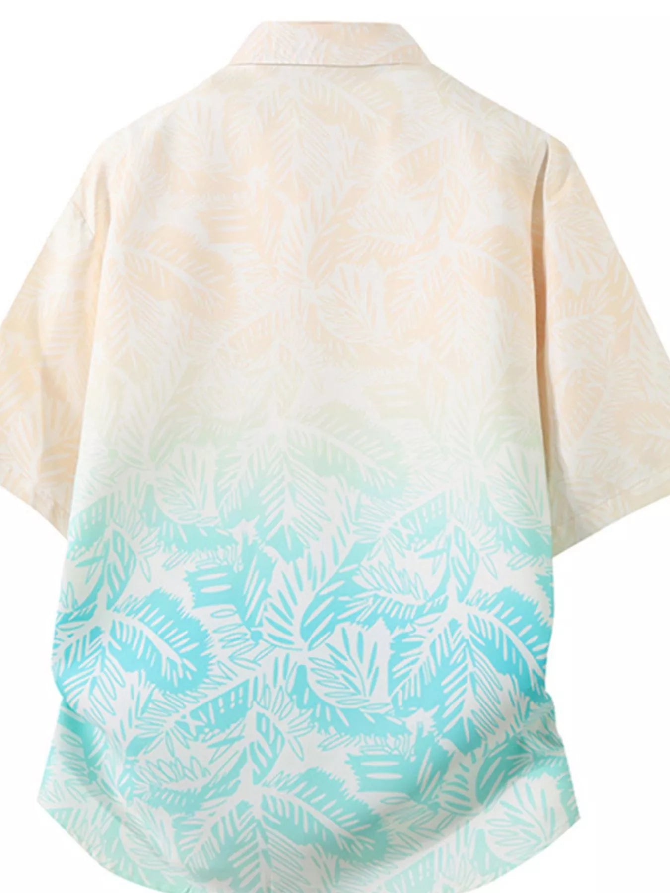 Light-colored shirt with a gradient pattern transitioning from beige to light blue on a white background
