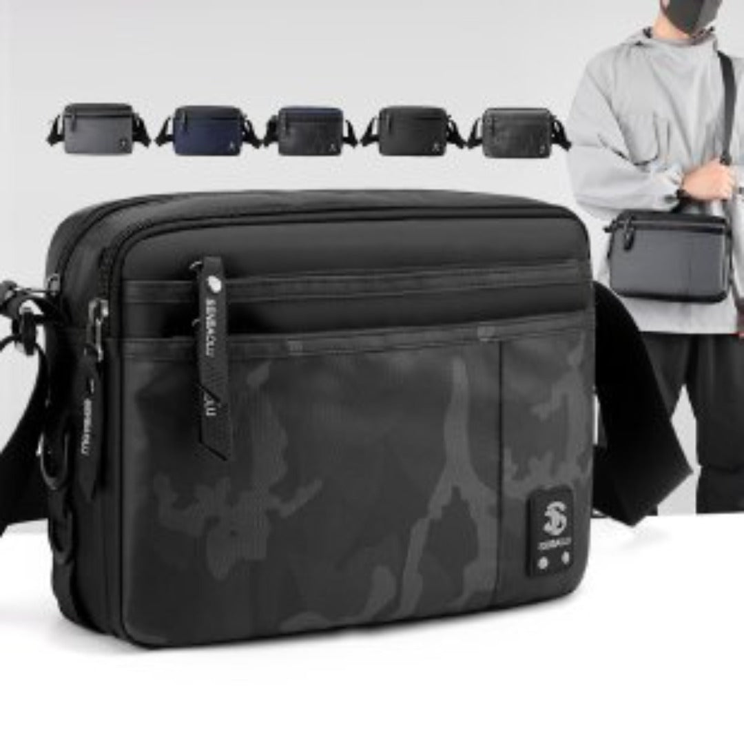 Men's Lightweight Square Crossbody Bag | Casual Business Shoulder Sling