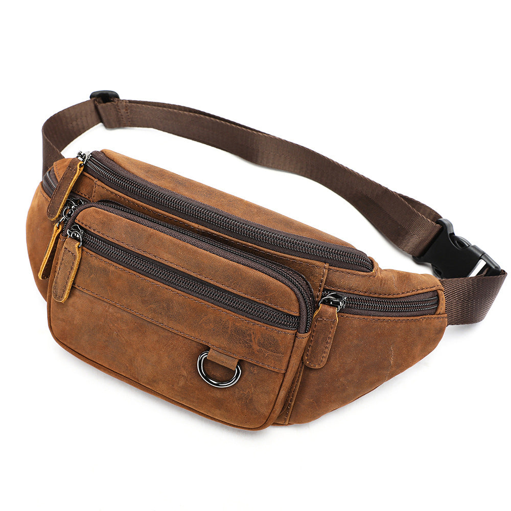 Multifunctional Men's Shoulder Crossbody Waist Bag | Versatile Leather Fanny Pack