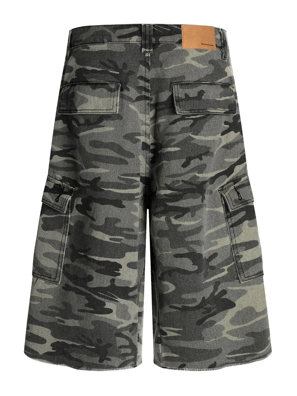 Camouflage cargo shorts with a white background-Black Orvani