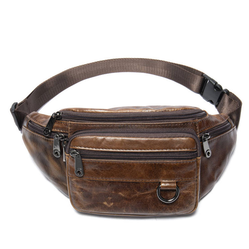 Multifunctional Men's Shoulder Crossbody Waist Bag | Versatile Leather Fanny Pack