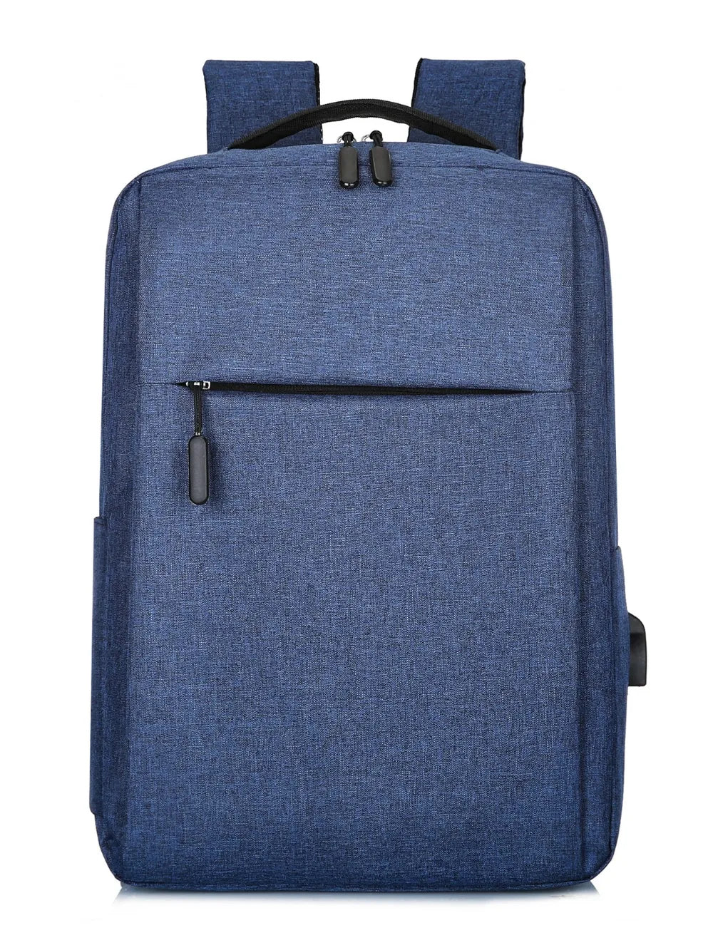 Blue backpack with a front pocket on a white background-blackorvani.com