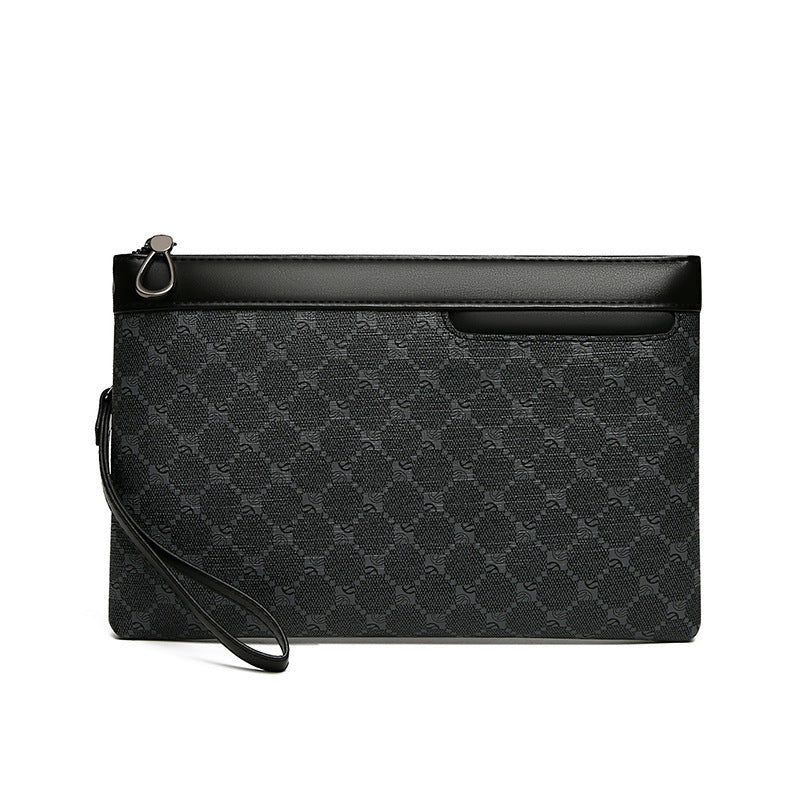 Men's Large Capacity Leather Clutch Bag | Business Wrist Pouch