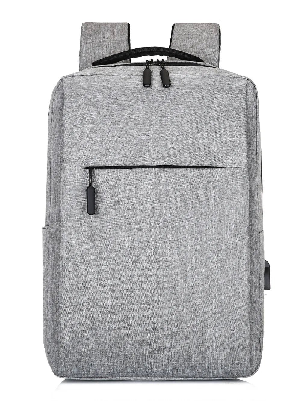 Gray backpack with USB port on a white background-blackorvani.com