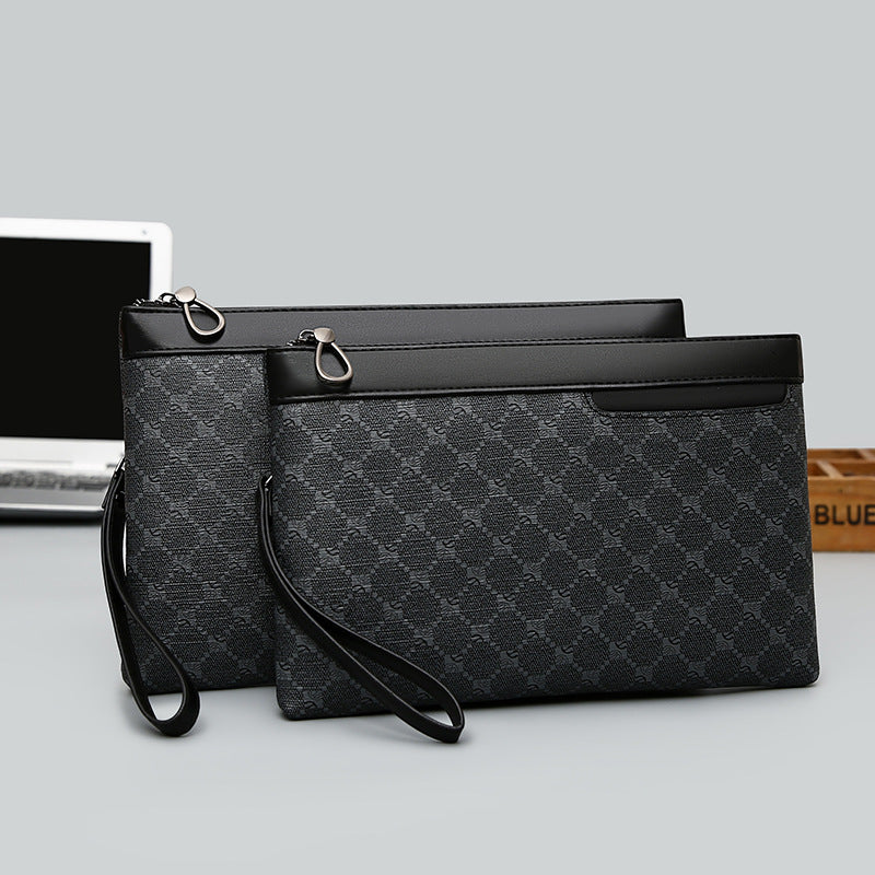 Men's Large Capacity Leather Clutch Bag | Business Wrist Pouch