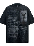 Black t-shirt with white text and graphic design on a white background-blackorvani.com