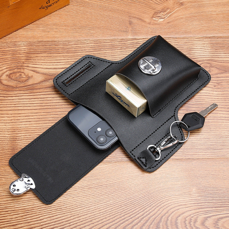 Men's Leather Belt Loop Phone & Utility Holster | Compact Waist Pouch