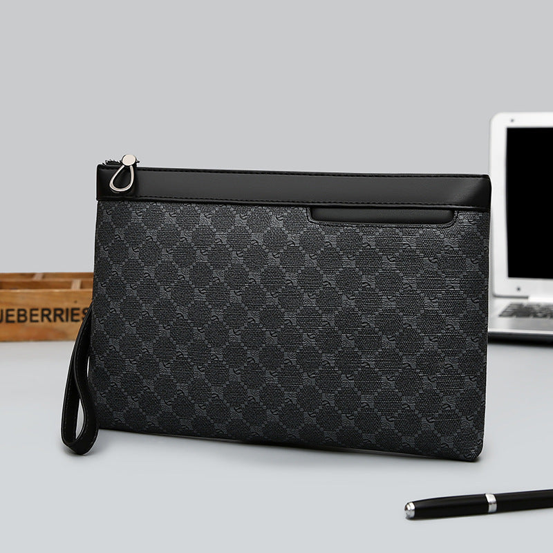 Men's Large Capacity Leather Clutch Bag | Business Wrist Pouch