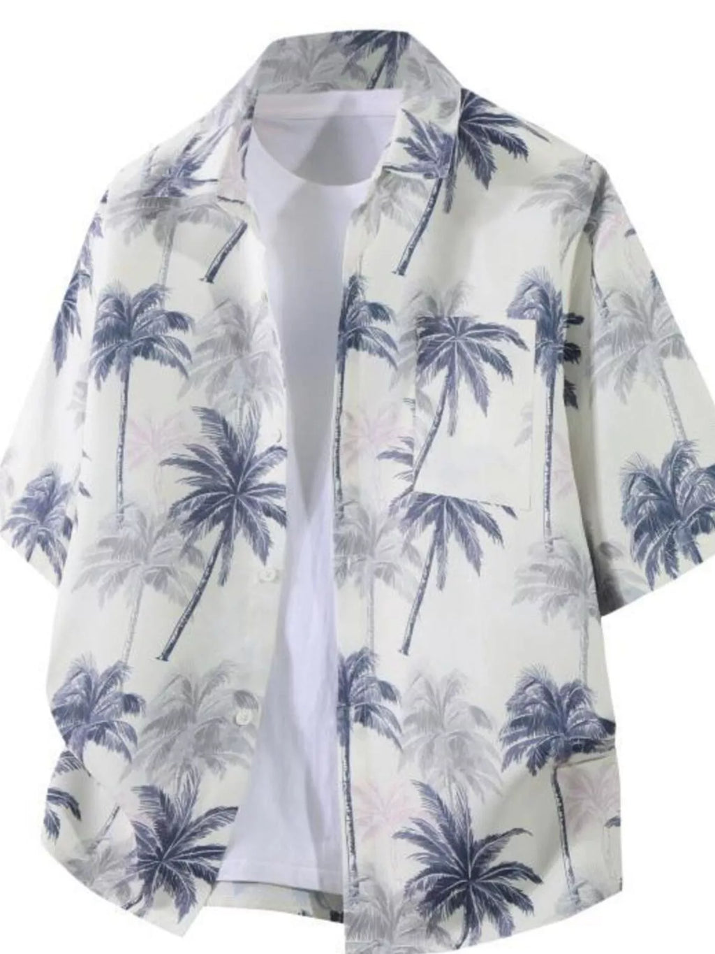 Shirt with palm tree pattern on a white background