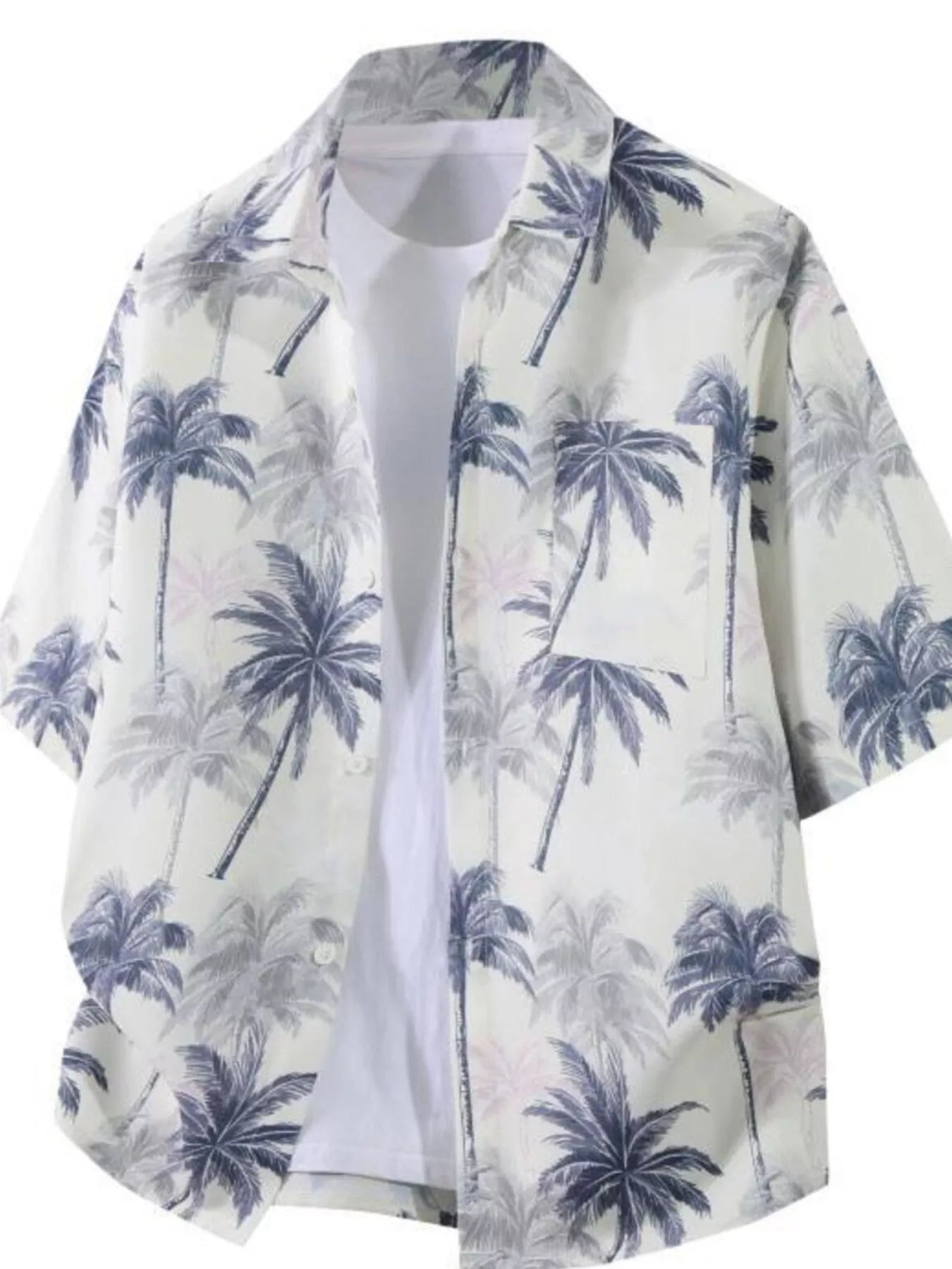 Shirt with palm tree pattern on a white background