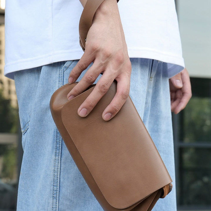 Men's Fashionable Casual Leather Clutch Bag | Minimalist Wrist Pouch