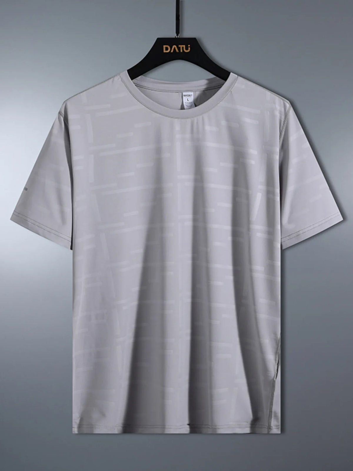 Gray t-shirt on a hanger against a gray background-blackorvani.com