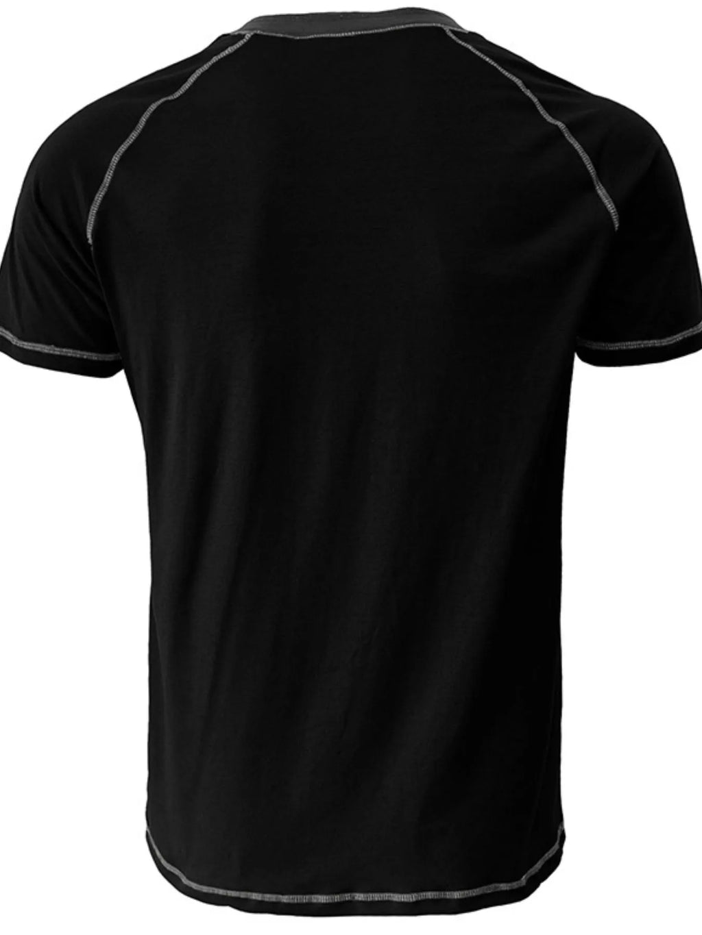 Black athletic shirt with gray accents on a white background