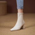 The Velvet Step: Soft Leather Zip-Back Skinny Ankle Boots