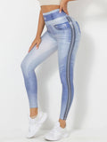 The Contourist: Denim-Look Peach Butt Yoga Leggings