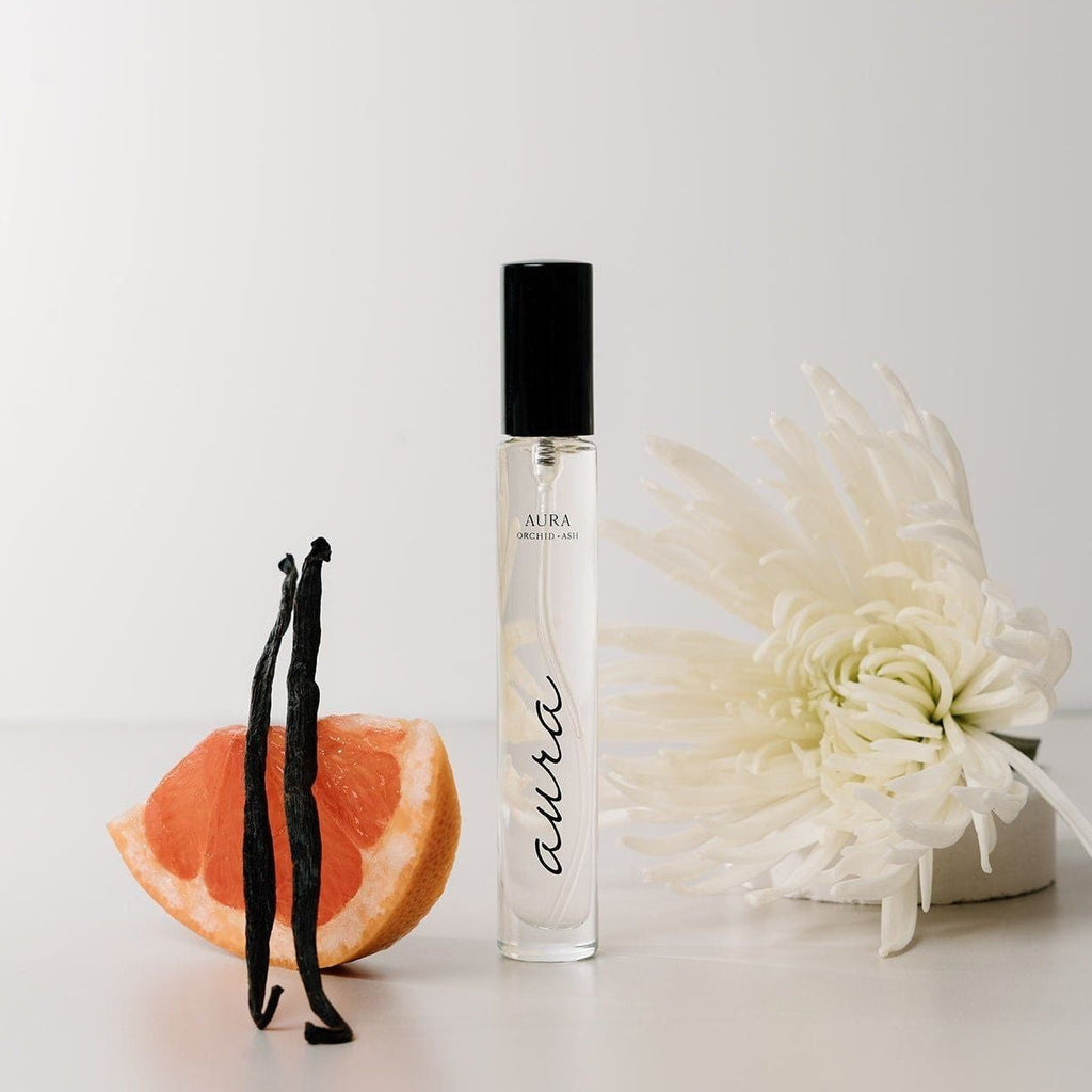AURA Perfume Travel Spray by Orchid + Ash - Grapefruit & Tonka Bean Non-Toxic Fragrance