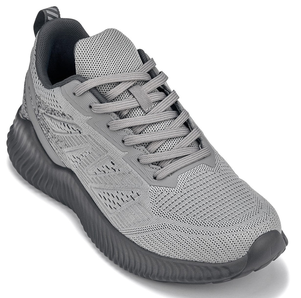 CALTO Q221 Height-Increasing Lightweight Sporty Sneakers | Cement/Pewter