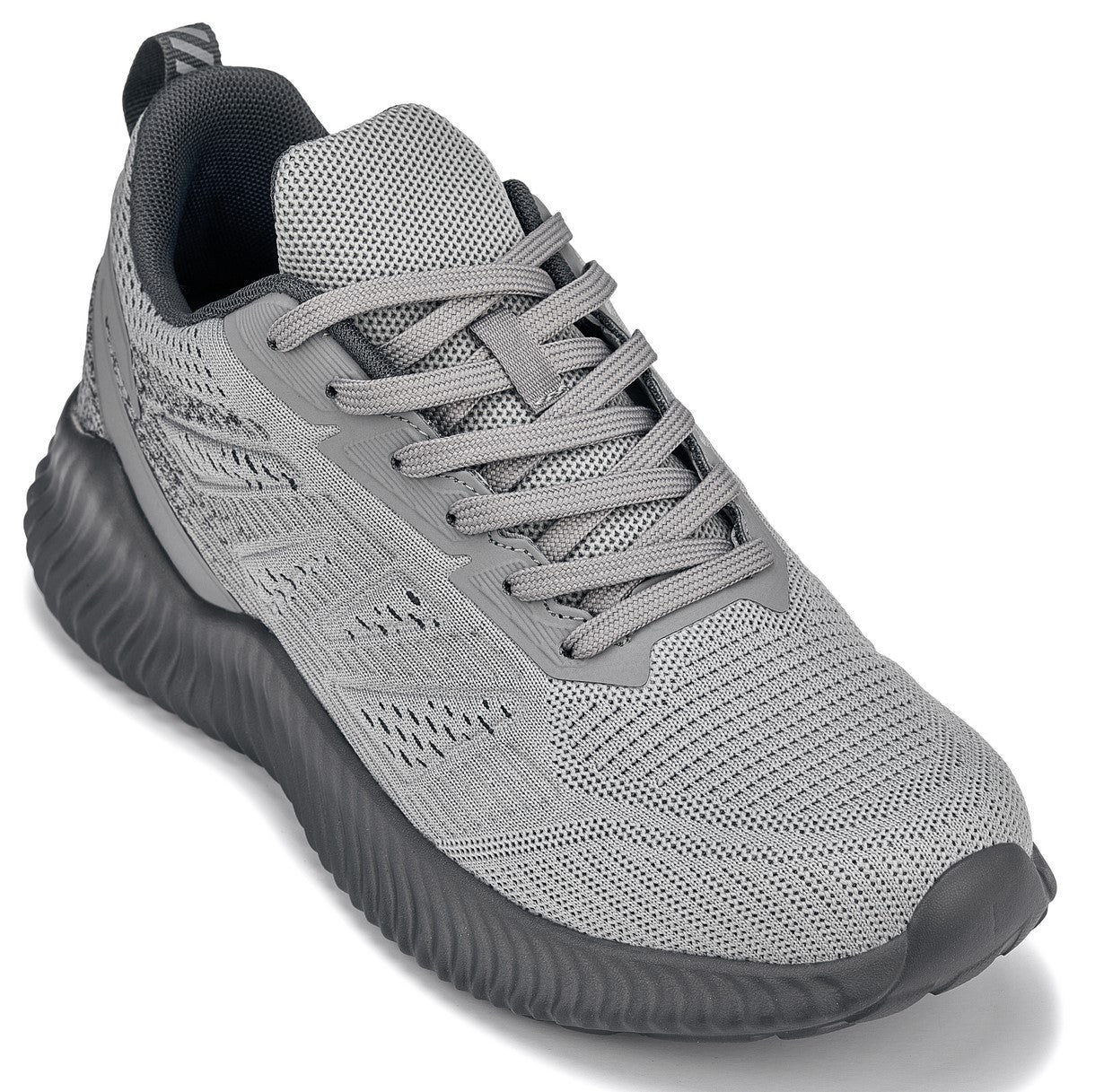 CALTO Q221 Height-Increasing Lightweight Sporty Sneakers | Cement/Pewter