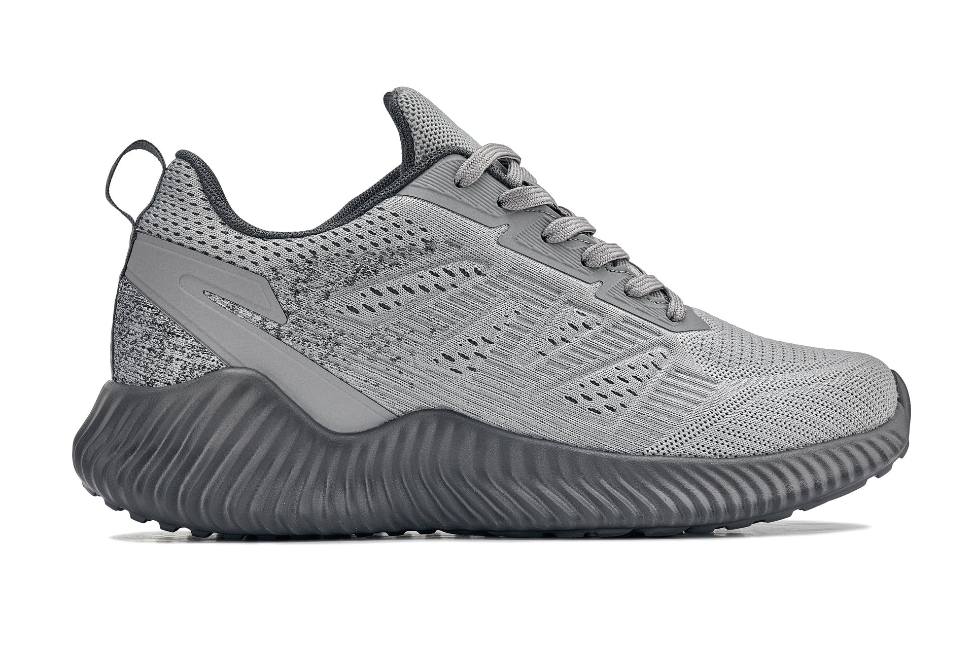 CALTO Q221 Height-Increasing Lightweight Sporty Sneakers | Cement/Pewter