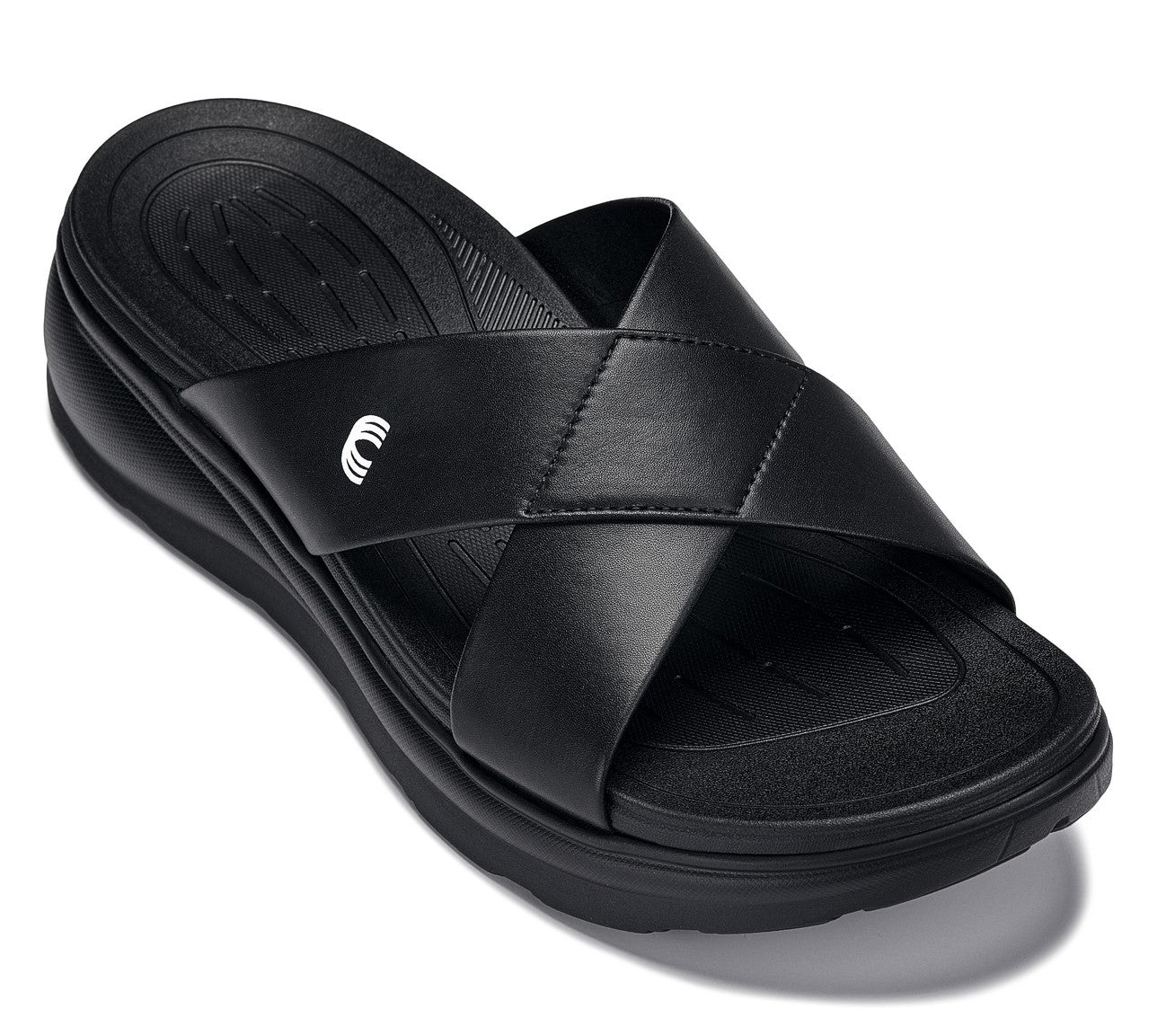 CALTO X1652 Height-Increasing Casual Sandals | 2 Inches Taller - Black/Matte Black