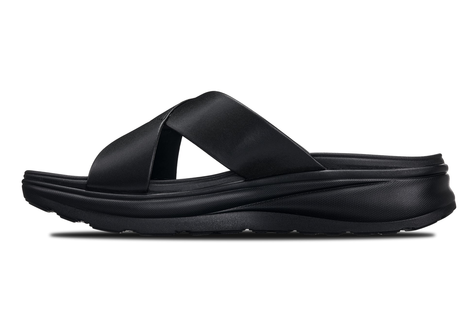 CALTO X1652 Height-Increasing Casual Sandals | 2 Inches Taller - Black/Matte Black
