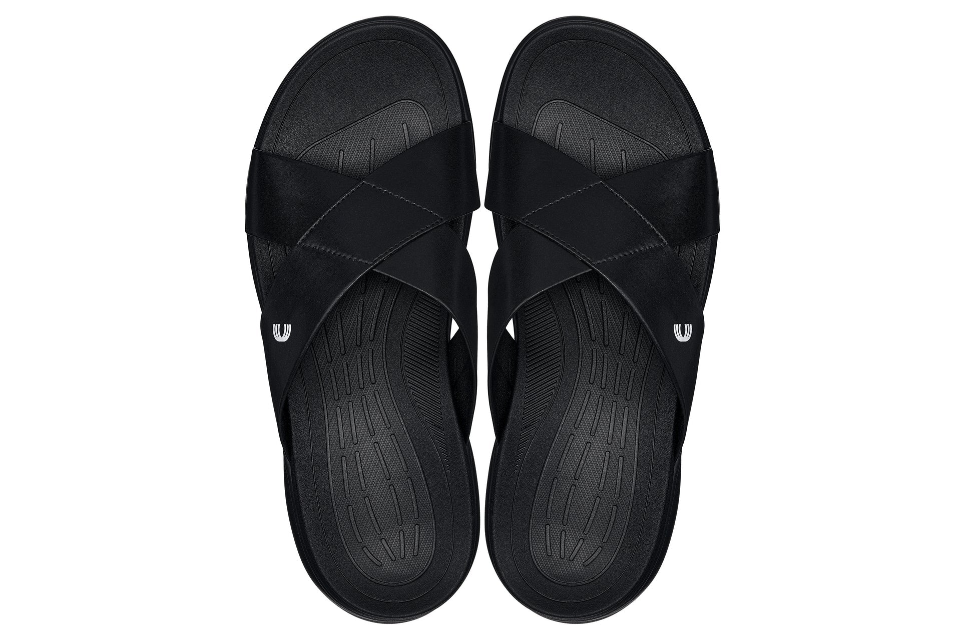 CALTO X1652 Height-Increasing Casual Sandals | 2 Inches Taller - Black/Matte Black