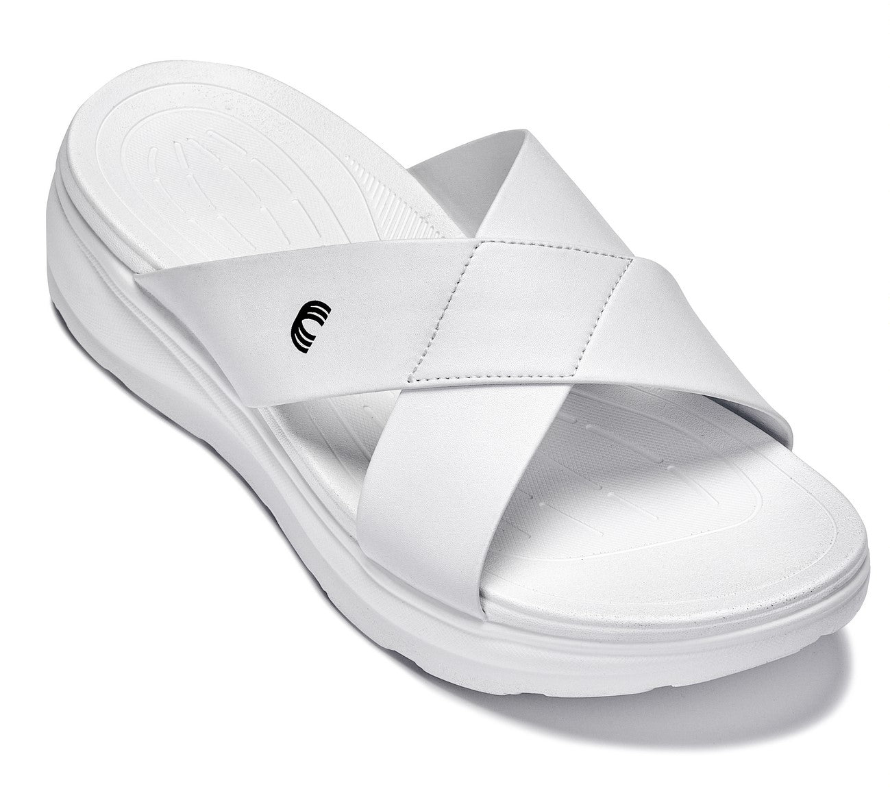 CALTO X1653 Height-Increasing Casual Sandals | 2 Inches Taller - White/Matte White