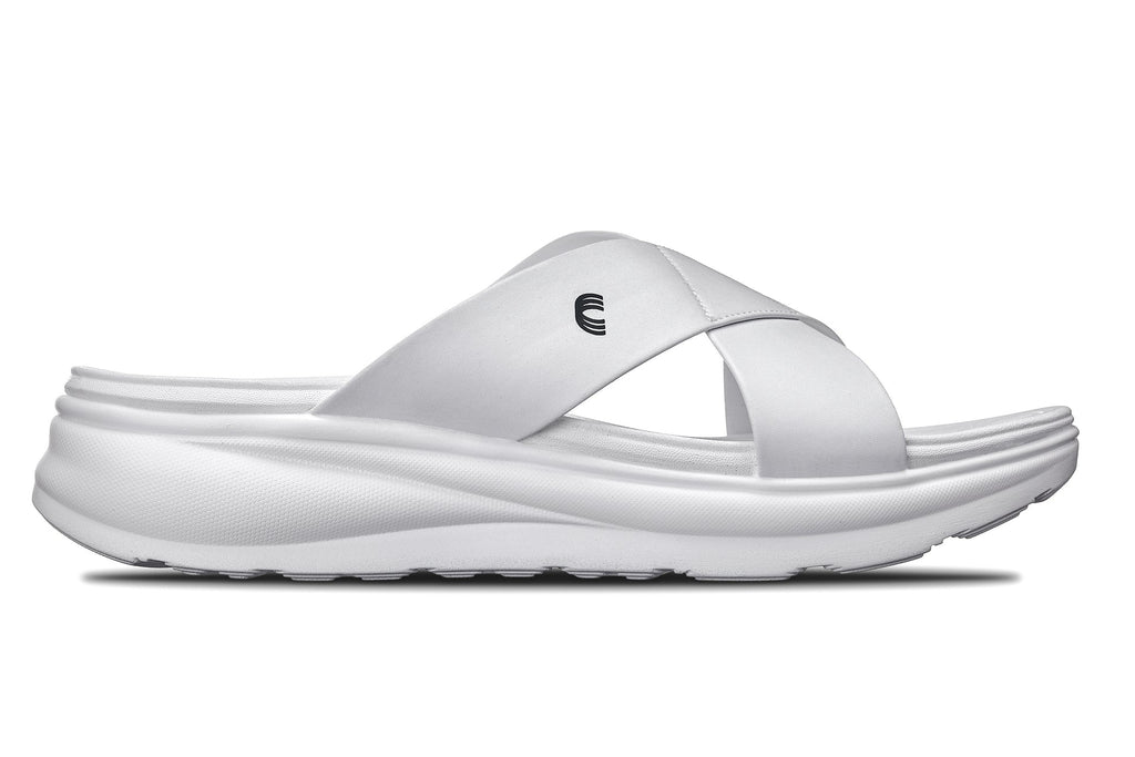 CALTO X1653 Height-Increasing Casual Sandals | 2 Inches Taller - White/Matte White