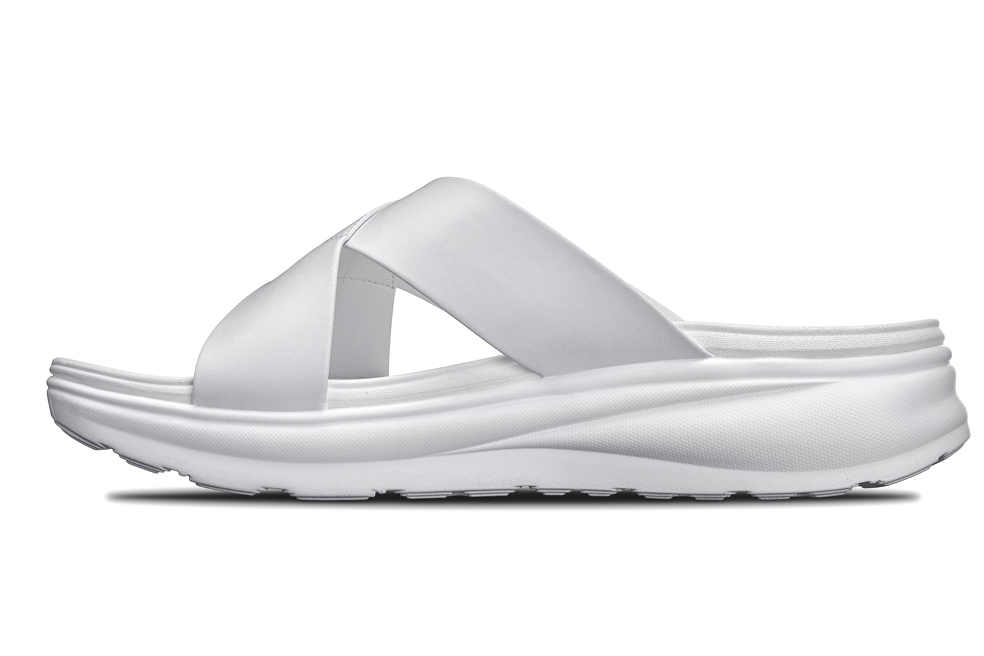 CALTO X1653 Height-Increasing Casual Sandals | 2 Inches Taller - White/Matte White