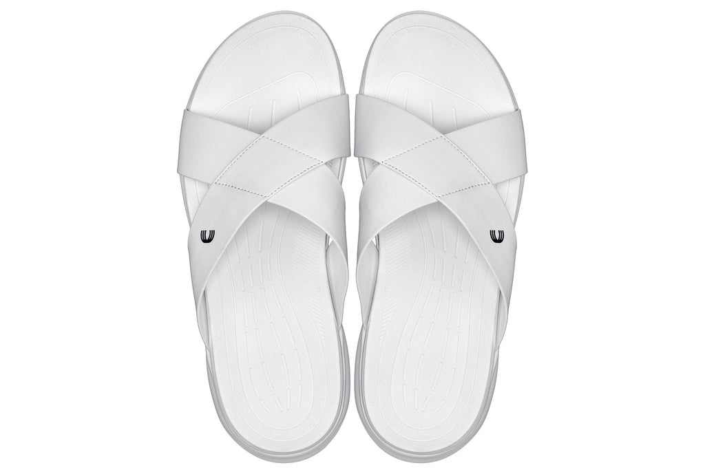 CALTO X1653 Height-Increasing Casual Sandals | 2 Inches Taller - White/Matte White